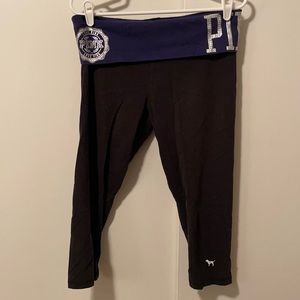 Pink Victoria’s Secret Bling Foldover Yoga Capri Pant